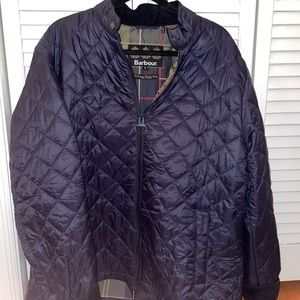 men’s navy blue quilted barbour jacket!